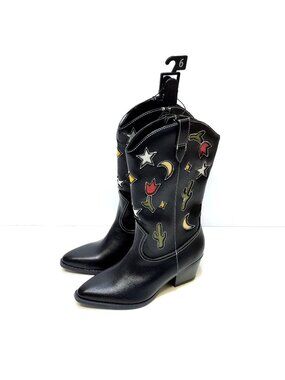 No Boundaries Cowgirl Boot Size 6 Inside Zipper Novelty Western Style Tall Shaft